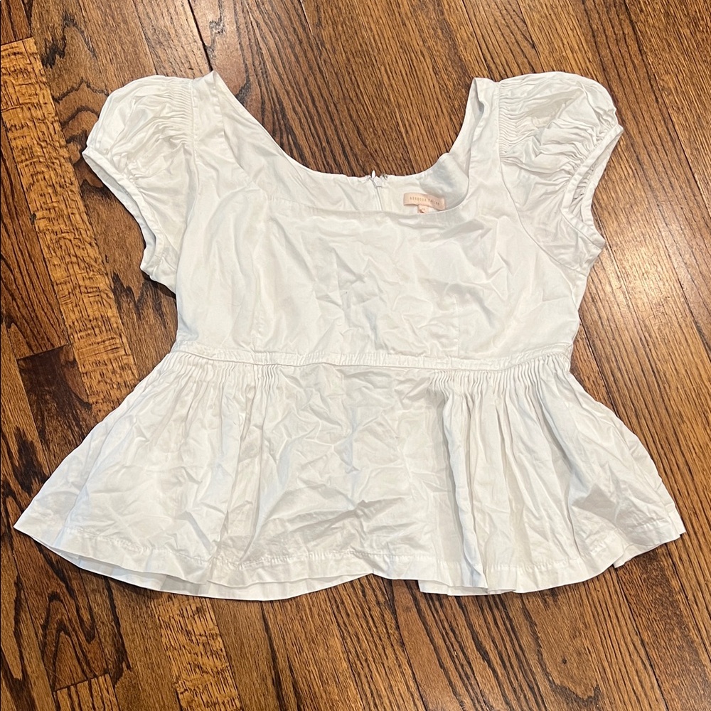 Rebecca Taylor Cream Peplum Blouse